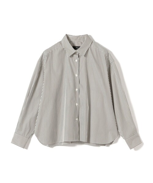 SHIPS(シップス)の「SHIPS Primary Navy Label:〈洗濯機可能〉コットン レギュラーカラー シャツ(シャツ/ブラウス・レディース・ブラウン/ネイビー・38)」の2枚目の写真