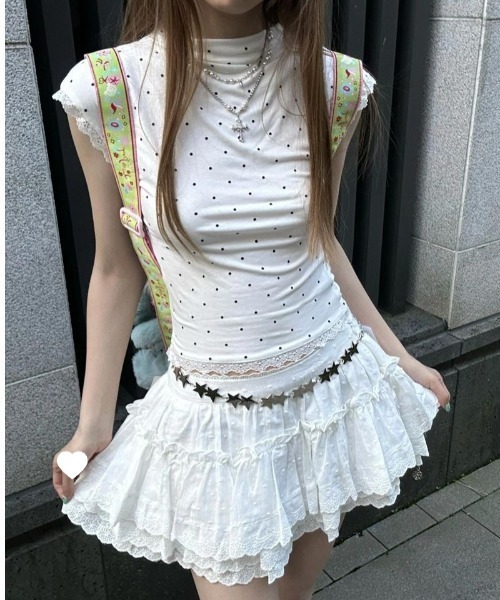 mul.(ムル)の「【TUNE】ドット柄カットソー(Tシャツ/カットソー・レディース・ホワイト・FREE)」の2枚目の写真