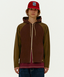 Scene Hooded Zip-Up Tee Brown