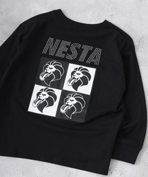NESTA（ネスタ）の「NESTAオーバーサイズラインストーンロンTシャツ KIDS（Tシャツ/カットソー）」
