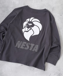 NESTA（ネスタ）の「NESTAオーバーサイズラインストーンロンTシャツ KIDS（Tシャツ/カットソー）」