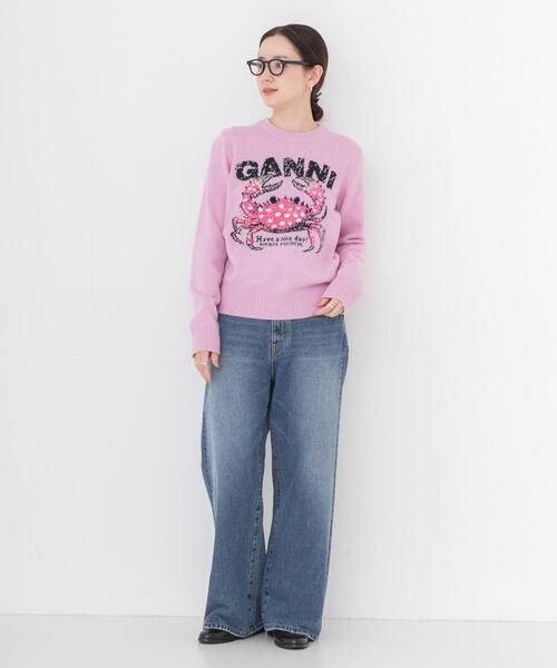 GANNI(ガニー)の「GANNI GRAPHIC SWEATER CRAB(ニット/セーター・レディース・ピンク・SMALL)」の5枚目の写真