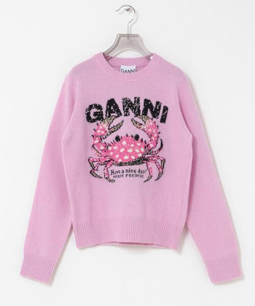 GANNI(ガニー)の「GANNI GRAPHIC SWEATER CRAB(ニット/セーター・レディース・ピンク・SMALL)」の6枚目の写真