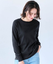 きこまぬコットン・あったかクルーネック長袖Tシャツ【身生地綿100%】