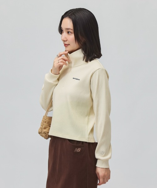 NEW BALANCE(ニューバランス)の「【別注】ニューバランス New Balance ハーフジップリブプルオーバー 限定コラボ(ニット/セーター・レディース・オフホワイト/ブラック・S/M/L/XL)」の4枚目の写真