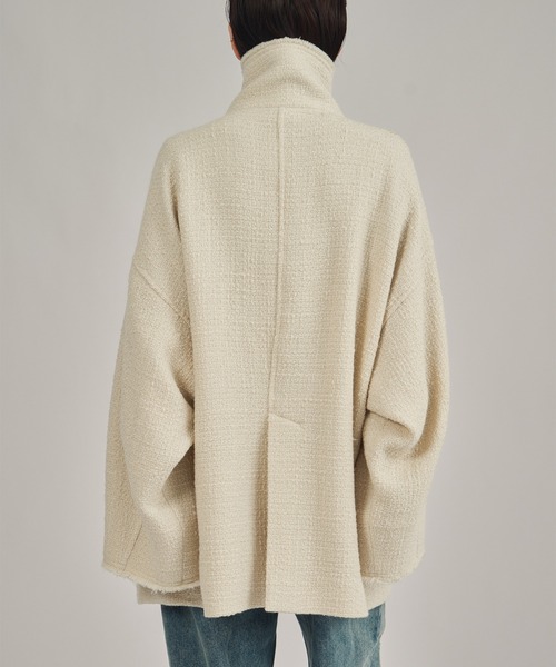 louren(ローレン )の「【louren/ローレン】tweed midi coat/ツウィードミディコート(ピーコート・レディース・ブラック/アイボリー・FREE)」の8枚目の写真