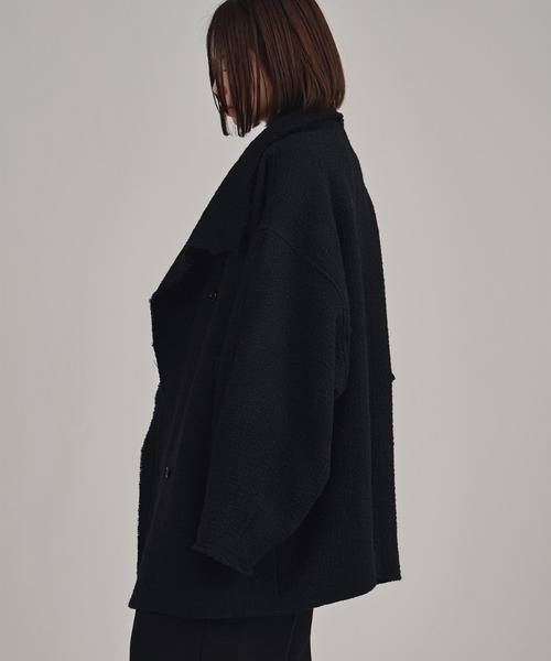 louren(ローレン )の「【louren/ローレン】tweed midi coat/ツウィードミディコート(ピーコート・レディース・ブラック/アイボリー・FREE)」の12枚目の写真
