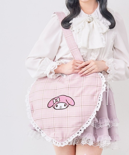DearMyLove(ディアマイラブ)の「【サンリオ×DML】フェイスハートトートバッグ(トートバッグ・レディース・ブラック/ベビーピンク/ホワイト/ブルー・FREE)」の4枚目の写真