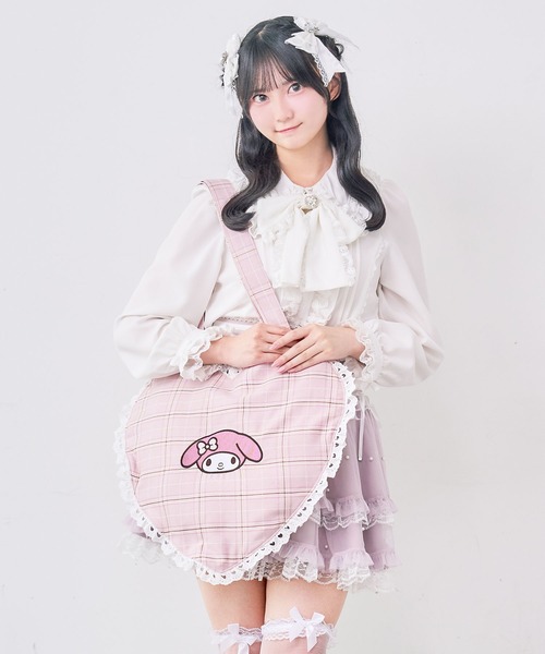 DearMyLove(ディアマイラブ)の「【サンリオ×DML】フェイスハートトートバッグ(トートバッグ・レディース・ブラック/ベビーピンク/ホワイト/ブルー・FREE)」の12枚目の写真