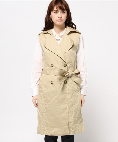 MOUSSY(マウジー)の「NO SLEEVE TRENCH COAT(その他アウター・レディース・ライトベージュ/ライトカーキ・FREE)」の3枚目の写真