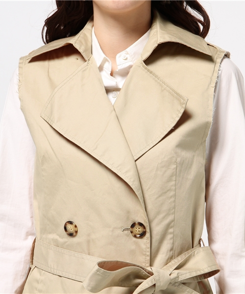 MOUSSY(マウジー)の「NO SLEEVE TRENCH COAT(その他アウター・レディース・ライトベージュ/ライトカーキ・FREE)」の9枚目の写真