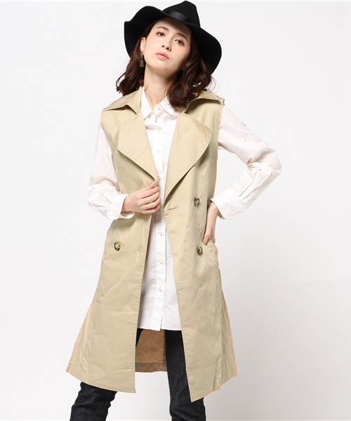 MOUSSY(マウジー)の「NO SLEEVE TRENCH COAT(その他アウター・レディース・ライトベージュ/ライトカーキ・FREE)」の7枚目の写真