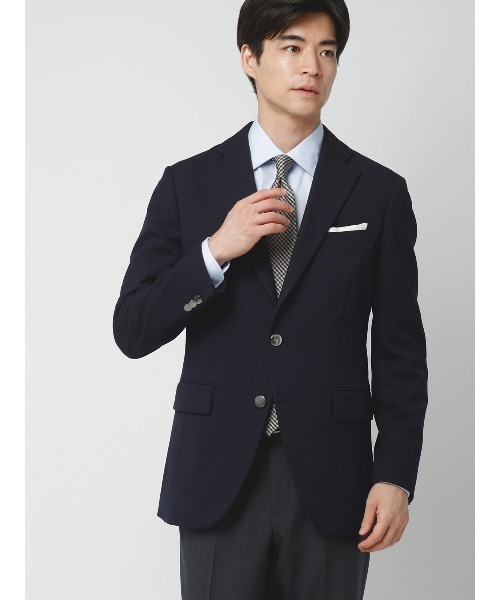 SUIT SQUARE(スーツスクエア)の「最高ジャケット/ウォッシャブル/ストレッチ/ポリエステルメッシュ/織柄/CH28(テーラードジャケット・メンズ・ネイビー/ブラウン/グレー・S/M/L/LL)」の3枚目の写真