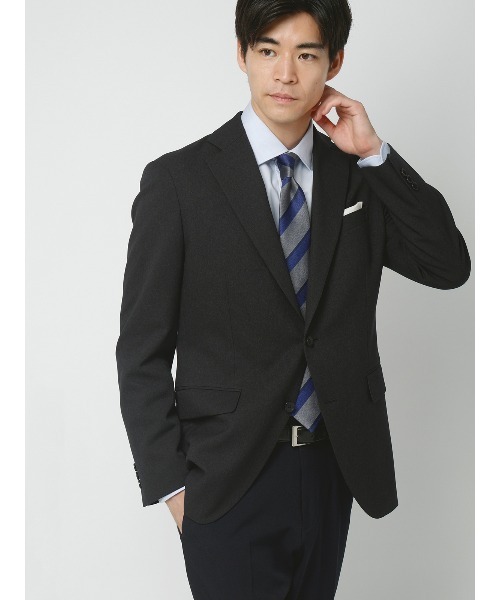 SUIT SQUARE(スーツスクエア)の「最高ジャケット/ウォッシャブル/ストレッチ/ポリエステルメッシュ/織柄/CH28(テーラードジャケット・メンズ・ネイビー/ブラウン/グレー・S/M/L/LL)」の2枚目の写真