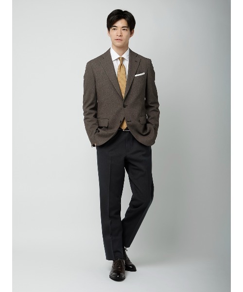 SUIT SQUARE(スーツスクエア)の「最高ジャケット/ウォッシャブル/ストレッチ/ポリエステルメッシュ/織柄/CH28(テーラードジャケット・メンズ・ネイビー/ブラウン/グレー・S/M/L/LL)」の6枚目の写真