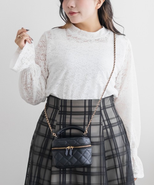 CLETTE（クレット）の「レースプルオーバー（Tシャツ/カットソー・レディース・オフホワイト/ピンク/ブラック・LL/3L/4L）」の4枚目の写真