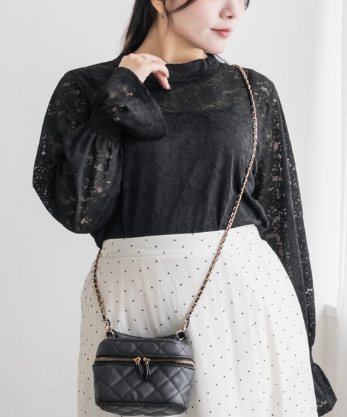 CLETTE（クレット）の「レースプルオーバー（Tシャツ/カットソー・レディース・オフホワイト/ピンク/ブラック・LL/3L/4L）」の8枚目の写真
