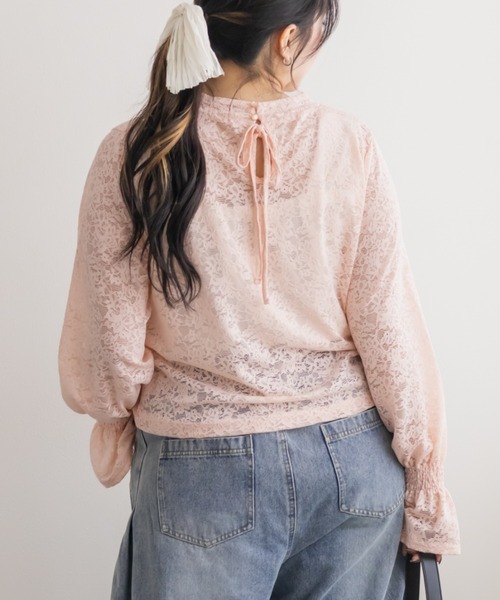 CLETTE（クレット）の「レースプルオーバー（Tシャツ/カットソー・レディース・オフホワイト/ピンク/ブラック・LL/3L/4L）」の16枚目の写真