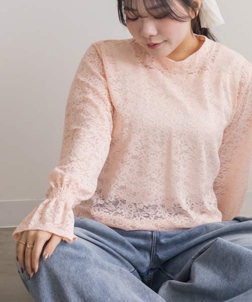 CLETTE（クレット）の「レースプルオーバー（Tシャツ/カットソー・レディース・オフホワイト/ピンク/ブラック・LL/3L/4L）」の15枚目の写真