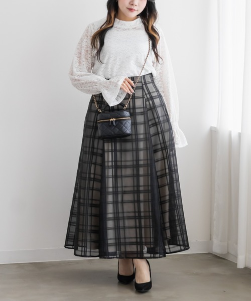 CLETTE（クレット）の「レースプルオーバー（Tシャツ/カットソー・レディース・オフホワイト/ピンク/ブラック・LL/3L/4L）」の7枚目の写真