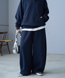 限定展開　裏起毛 スウェット カーブ パンツ
