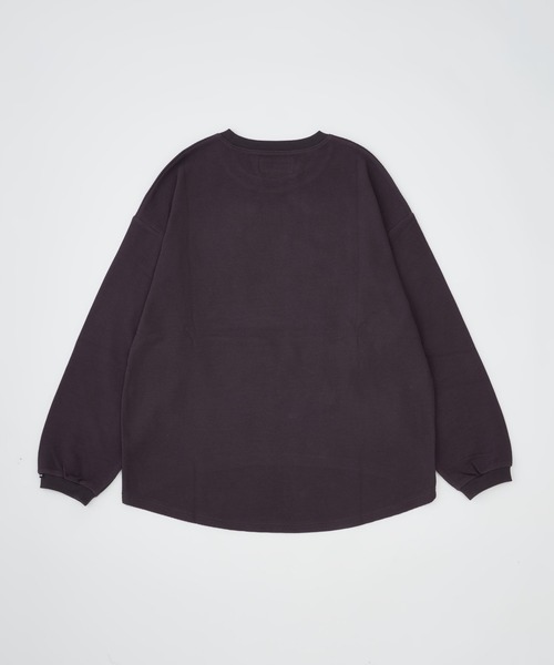 ADAM PATEK(アダムパテック)の「【ADAMPATECK/アダムパテック】waffle soft roundedhem loose shirt(Tシャツ/カットソー・メンズ・ブラック/オートミール・2/1)」の8枚目の写真