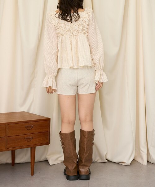 CIAOPANIC（チャオパニック）の「【neutral】クシュクシュキャンディースリーブブラウス（シャツ/ブラウス・レディース・ブラック/ホワイト・FREE）」の14枚目の写真
