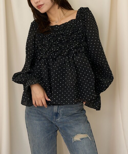 CIAOPANIC（チャオパニック）の「【neutral】クシュクシュキャンディースリーブブラウス（シャツ/ブラウス・レディース・ブラック/ホワイト・FREE）」の17枚目の写真