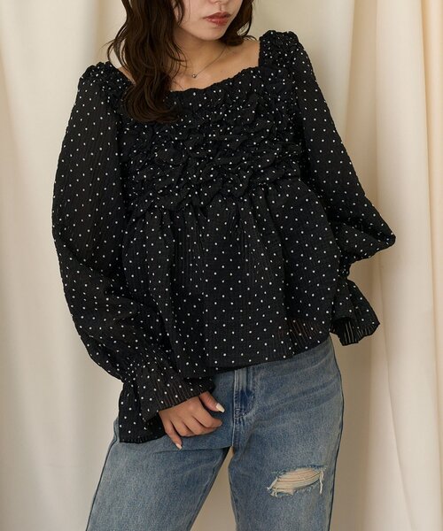 CIAOPANIC（チャオパニック）の「【neutral】クシュクシュキャンディースリーブブラウス（シャツ/ブラウス・レディース・ブラック/ホワイト・FREE）」の18枚目の写真