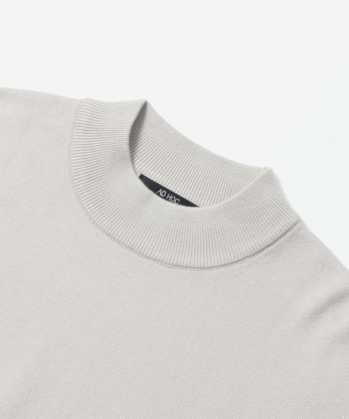 ADHOC（アドホック）の「ユニセックス ベーシック モックネック ニット (LT-BEIGE) (HCALKA2)（ニット/セーター・レディース・その他・90/100/95/105）」の3枚目の写真