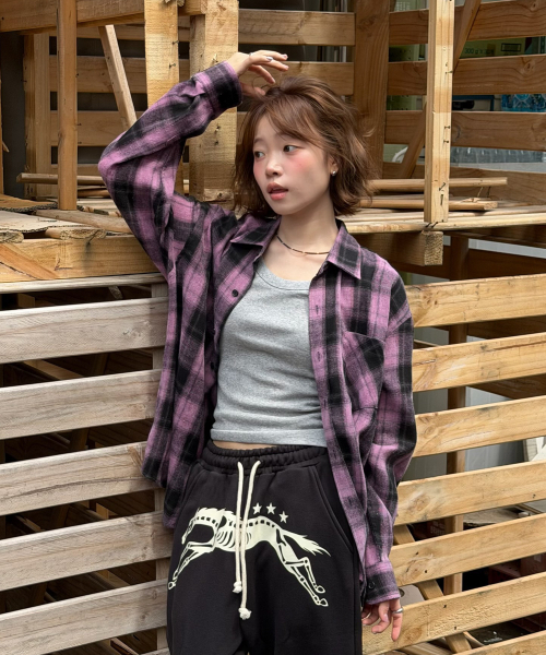 AMOU(アモウ)の「AMOU Core Flannel Shirts PINK(シャツ/ブラウス・レディース・その他・1/2)」の14枚目の写真