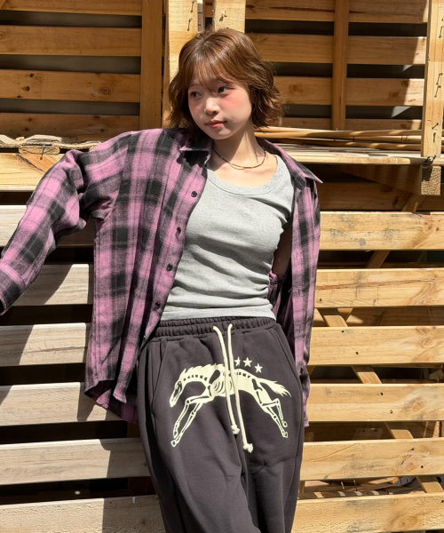 AMOU(アモウ)の「AMOU Core Flannel Shirts PINK(シャツ/ブラウス・レディース・その他・1/2)」の8枚目の写真