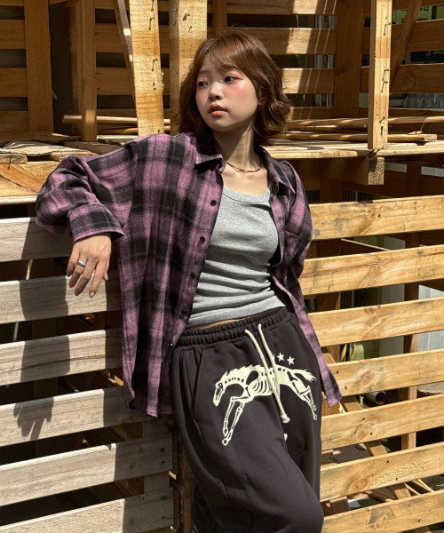 AMOU(アモウ)の「AMOU Core Flannel Shirts PINK(シャツ/ブラウス・レディース・その他・1/2)」の7枚目の写真