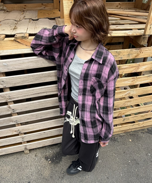 AMOU(アモウ)の「AMOU Core Flannel Shirts PINK(シャツ/ブラウス・レディース・その他・1/2)」の5枚目の写真