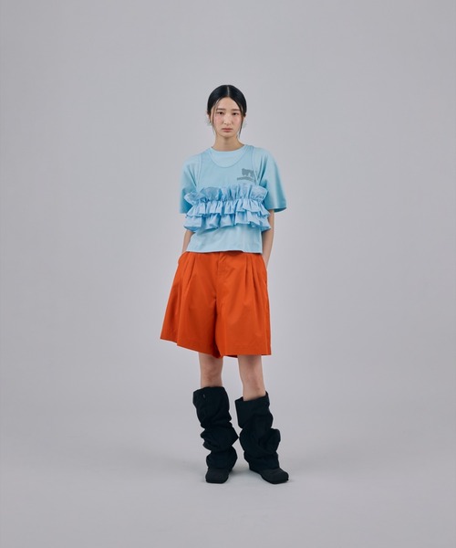 NON TOKYO(ノントーキョー)の「NON TOKYO/ノントーキョー/FRILL MESH SHORT TANK-TOPフリルメッシュショートタンクトップ(タンクトップ・レディース・ピンク/ブルー/ホワイト・F)」の8枚目の写真