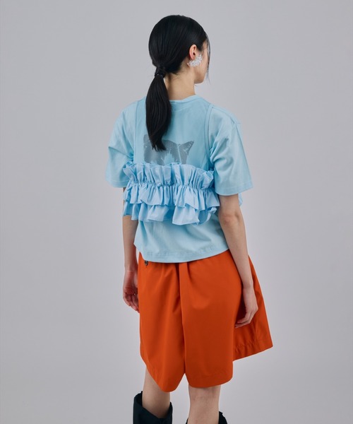 NON TOKYO(ノントーキョー)の「NON TOKYO/ノントーキョー/FRILL MESH SHORT TANK-TOPフリルメッシュショートタンクトップ(タンクトップ・レディース・ピンク/ブルー/ホワイト・F)」の9枚目の写真