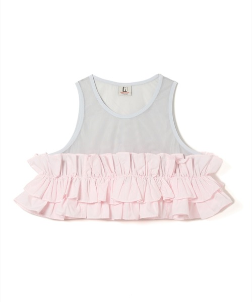 NON TOKYO(ノントーキョー)の「NON TOKYO/ノントーキョー/FRILL MESH SHORT TANK-TOPフリルメッシュショートタンクトップ(タンクトップ・レディース・ピンク/ブルー/ホワイト・F)」の17枚目の写真
