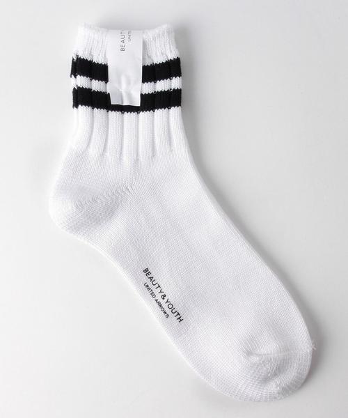 BEAUTY&YOUTH UNITED ARROWS(ビューティーアンドユースユナイテッドアローズ)の「BY 2ライン クォーター ソックス◆(ソックス/靴下・メンズ・ホワイト/ライトグレー/ダークグレー/その他1・フリー)」の2枚目の写真