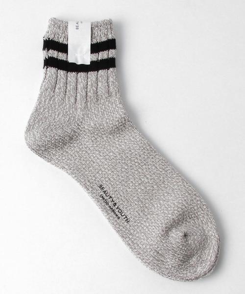 BEAUTY&YOUTH UNITED ARROWS(ビューティーアンドユースユナイテッドアローズ)の「BY 2ライン クォーター ソックス◆(ソックス/靴下・メンズ・ホワイト/ライトグレー/ダークグレー/その他1・フリー)」の1枚目の写真