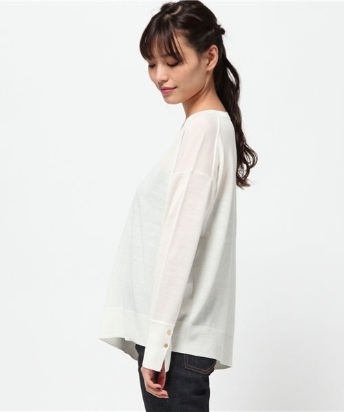 Droite lautreamont（ドロワットロートレアモン）の「アシンメトリーⅤネックプルオーバー（ニット/セーター・レディース・ピンク/ブルー/オフホワイト・M）」の8枚目の写真