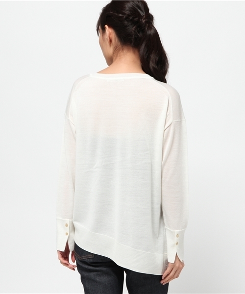 Droite lautreamont（ドロワットロートレアモン）の「アシンメトリーⅤネックプルオーバー（ニット/セーター・レディース・ピンク/ブルー/オフホワイト・M）」の9枚目の写真