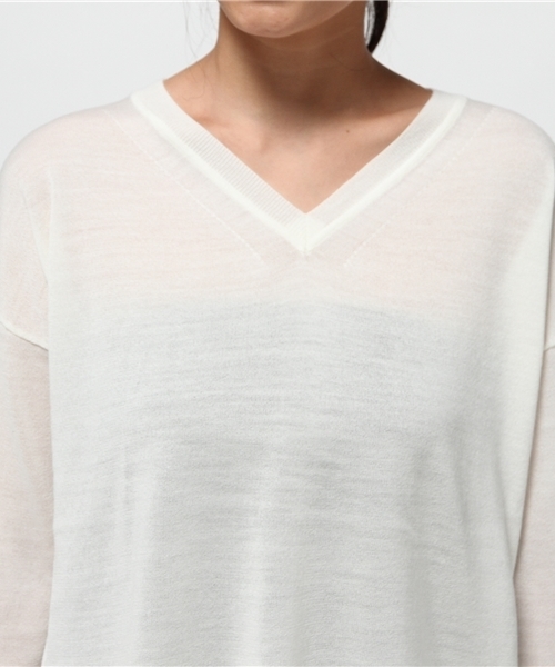 Droite lautreamont（ドロワットロートレアモン）の「アシンメトリーⅤネックプルオーバー（ニット/セーター・レディース・ピンク/ブルー/オフホワイト・M）」の10枚目の写真