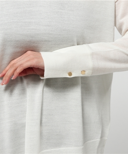 Droite lautreamont（ドロワットロートレアモン）の「アシンメトリーⅤネックプルオーバー（ニット/セーター・レディース・ピンク/ブルー/オフホワイト・M）」の4枚目の写真