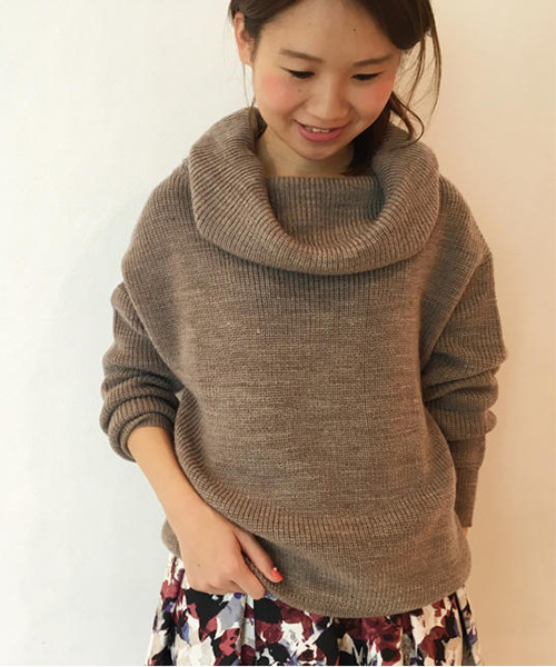 laboratory work（ラボラトリーワーク）の「ウール混畦オフタートルプルオーバー（ニット/セーター・レディース・ブラック/モカ/オフホワイト/杢グレー・MEDIUM）」の18枚目の写真