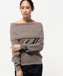 laboratory work | ウール混畦オフショルダープルオーバー(ニット/セーター)