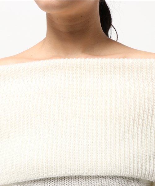 laboratory work（ラボラトリーワーク）の「ウール混畦オフタートルプルオーバー（ニット/セーター・レディース・ブラック/モカ/オフホワイト/杢グレー・MEDIUM）」の8枚目の写真