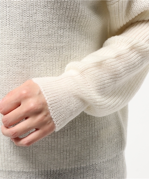 laboratory work（ラボラトリーワーク）の「ウール混畦オフタートルプルオーバー（ニット/セーター・レディース・ブラック/モカ/オフホワイト/杢グレー・MEDIUM）」の9枚目の写真