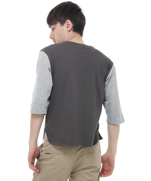 JOURNAL STANDARD J.S HOMESTEAD(ジャーナルスタンダードホームステッド)の「BURKINA FASO HIGH GAGE COTTON BASEBALL Tee(Tシャツ/カットソー・メンズ・チャコールグレー/ライトグレー・MEDIUM/LARGE)」の4枚目の写真