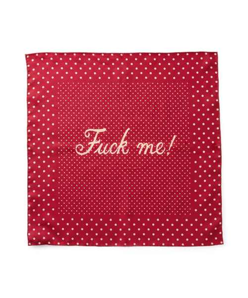 WACKO MARIA(ワコマリア)の「WACKO MARIA 10SS POCKET CHIEF (FUCK ME!)(バンダナ/スカーフ・メンズ・ホワイト/ベージュ/ピンク/レッド/オレンジ/イエロー/グリーン/パープル/グレー・ONE SIZE)」の1枚目の写真