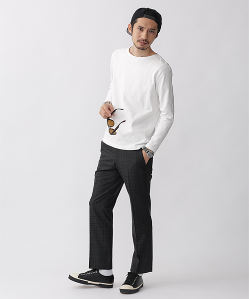 NANO universe（ナノユニバース）の「アメリカンコットンボートネックTシャツ（Tシャツ/カットソー・メンズ・ネイビー/ホワイト/カーキ・X-LARGE/MEDIUM/SMALL/LARGE）」の10枚目の写真